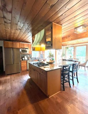 Dining room, Interior, Kitchen, Wooden Ceilings, Wood Texture Flooring