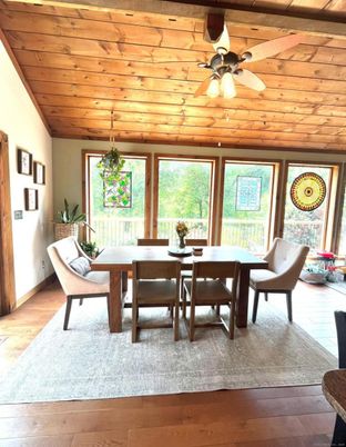 Dining room, Interior, Wooden Ceilings, Wood Texture Flooring