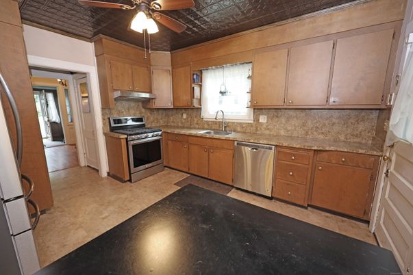 Interior, Kitchen, Stainless Steel Appliances, Wood Texture Flooring