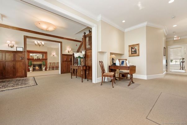 Fireplace, Home Office, Interior, Piano, Recessed Lighting