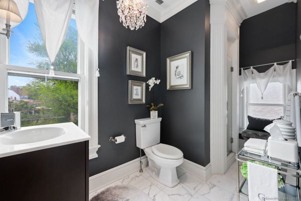 Bathroom, Chandelier, Interior, Marble