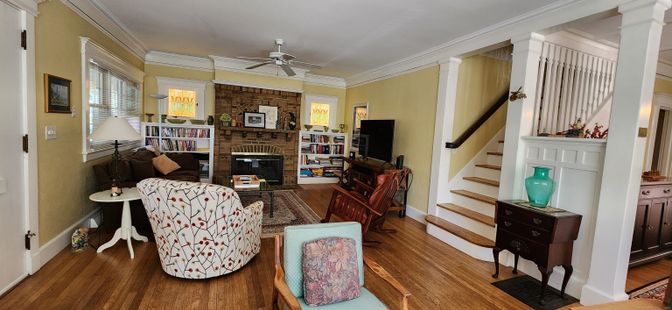 Fireplace, Interior, Wood Texture Flooring