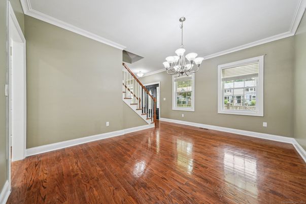 Chandelier, Empty room, Interior, Wood Texture Flooring