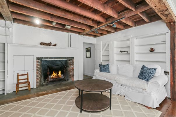 Fireplace, Interior, Living room, Wooden Beams