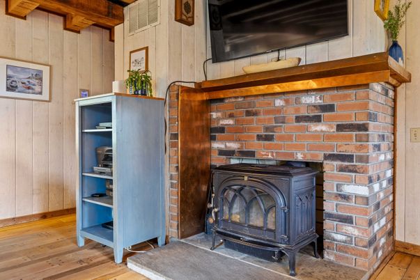Fireplace, Interior, Stone Walls, Wood Texture Flooring