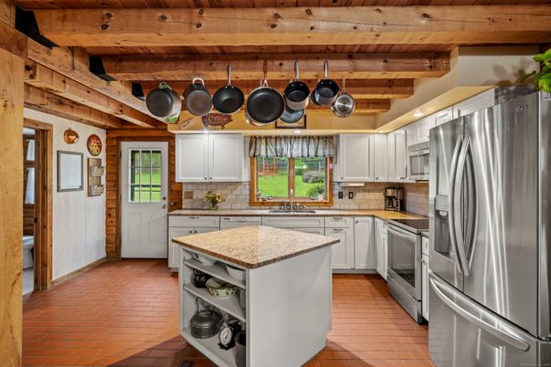 Interior, Kitchen, Stainless Steel Appliances, Wooden Beams, Wooden Ceilings