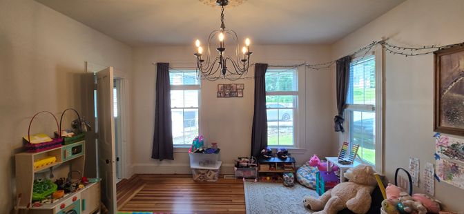 Chandelier, Interior, Wood Texture Flooring