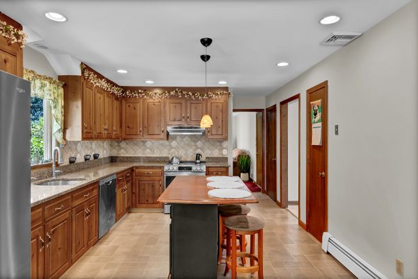 Interior, Kitchen, Pendant Lights, Recessed Lighting, Stainless Steel Appliances