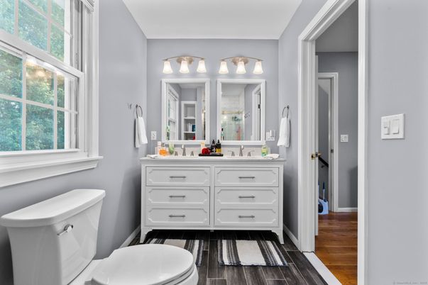 Bathroom, Interior, Wood Texture Flooring
