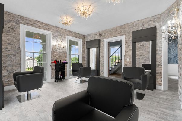Chandelier, Interior, Living room, Stone Walls, Wood Texture Flooring