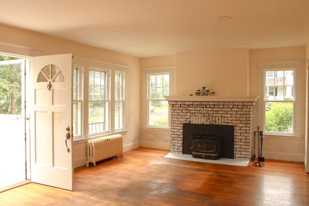 Fireplace, Interior, Wood Texture Flooring