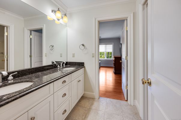 Bathroom, Dual Sink Vanities, Interior, Wood Texture Flooring