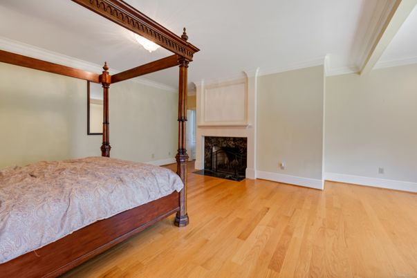 Bedroom, Fireplace, Interior, Wood Texture Flooring