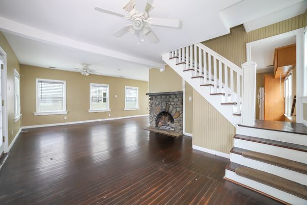Fireplace, Interior, Wood Texture Flooring