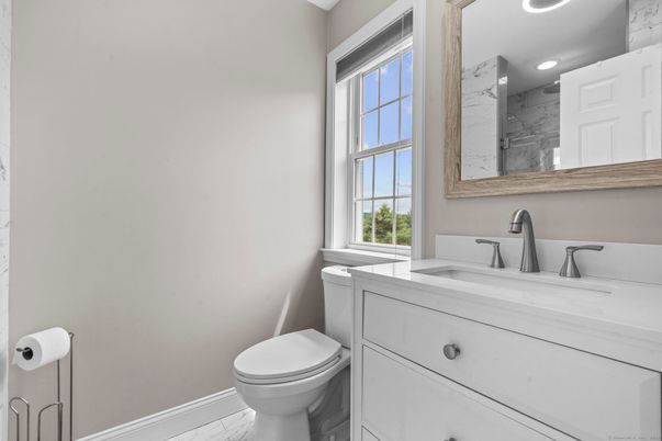 Bathroom, Interior, Marble, Marble Walls, Recessed Lighting