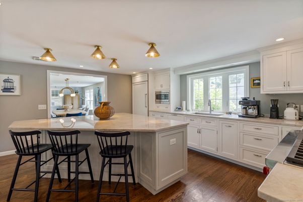 Interior, Kitchen, Recessed Lighting, Wood Texture Flooring