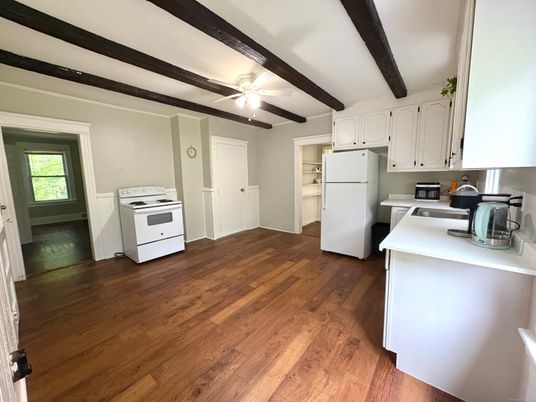 Interior, Kitchen, Wooden Beams, Wood Texture Flooring