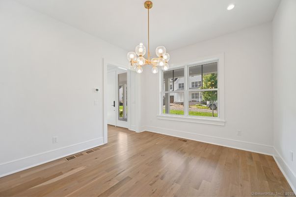 Empty room, Interior, Pendant Lights, Recessed Lighting, Wood Texture Flooring