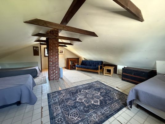Bedroom, Fireplace, Interior, Wooden Beams