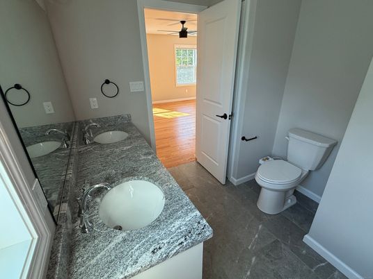 Bathroom, Dual Sink Vanities, Interior, Wood Texture Flooring