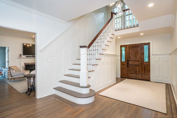 Fireplace, Interior, Recessed Lighting, Wood Texture Flooring