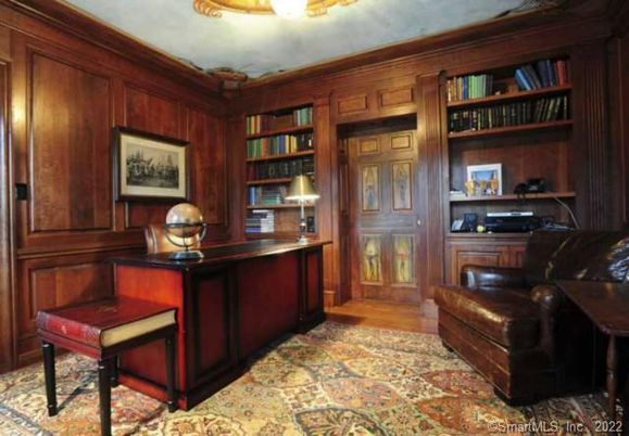 Home Office, Interior, Wood Texture Flooring, Wooden Walls