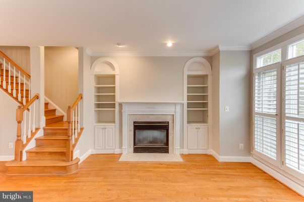 Fireplace, Interior, Recessed Lighting, Wood Texture Flooring