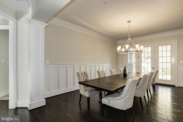 Chandelier, Dining room, Interior, Wood Texture Flooring