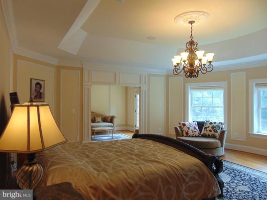 Bedroom, Chandelier, Interior, Wood Texture Flooring