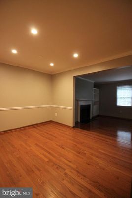 Empty room, Fireplace, Interior, Recessed Lighting, Wood Texture Flooring