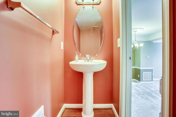 Bathroom, Chandelier, Interior, Wood Texture Flooring