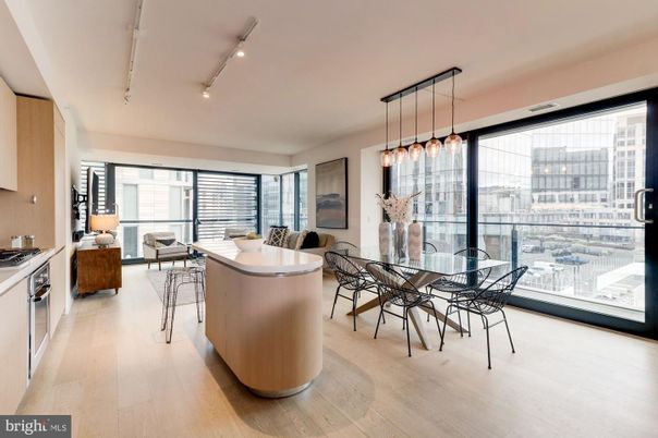 Dining room, Interior, Kitchen, Living room, Pendant Lights, Wood Texture Flooring