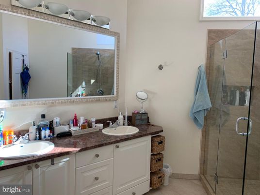 Bathroom, Dual Sink Vanities, Glass Shower, Interior