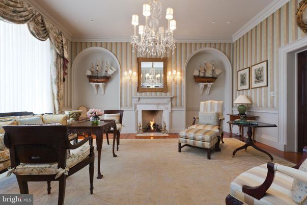 Chandelier, Fireplace, Interior, Living room, Recessed Lighting