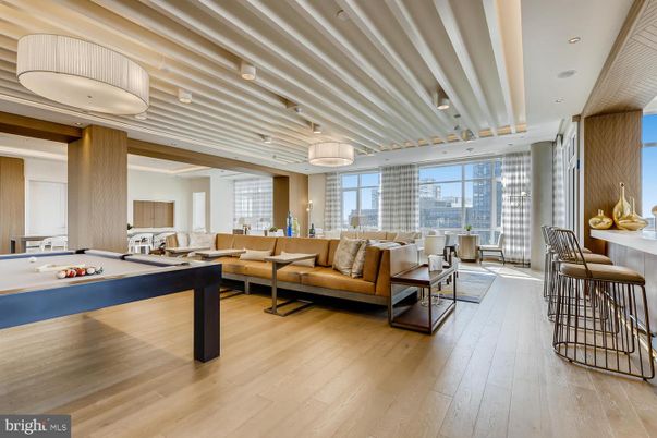 Billiard Table, Game Room, Interior, Living room, Pendant Lights, Recessed Lighting, Wood Texture Flooring
