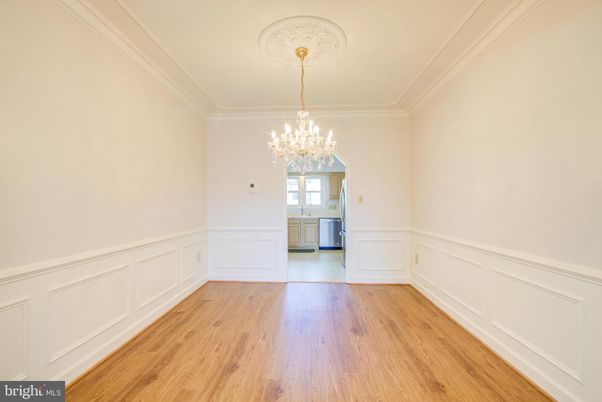Chandelier, Empty room, Interior, Kitchen, Wood Texture Flooring