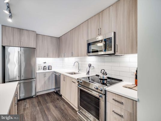 Interior, Kitchen, Stainless Steel Appliances, Wood Texture Flooring