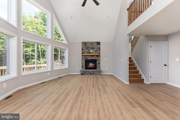 Empty room, Fireplace, Interior, Wood Texture Flooring