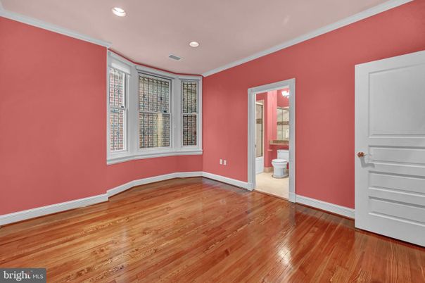 Bathroom, Empty room, Interior, Recessed Lighting, Wood Texture Flooring