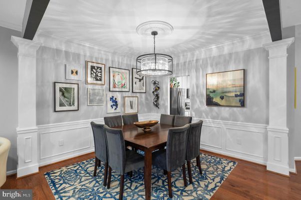 Chandelier, Dining room, Interior, Wood Texture Flooring