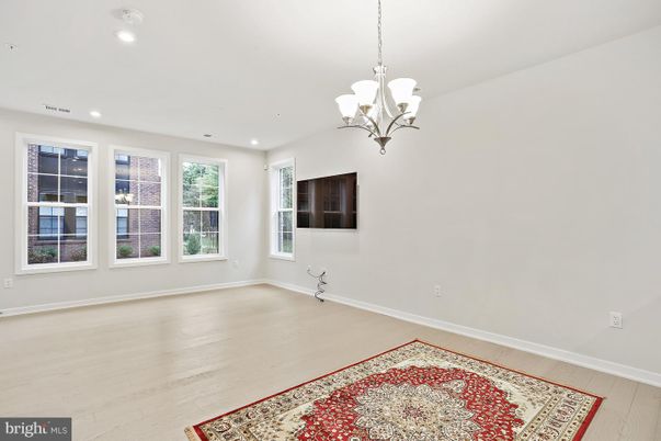Chandelier, Empty room, Interior, Recessed Lighting, Wood Texture Flooring