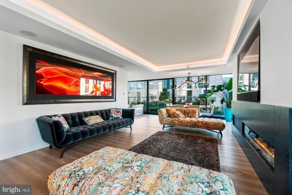 Fireplace, Interior, Living room, Pendant Lights, Wood Texture Flooring