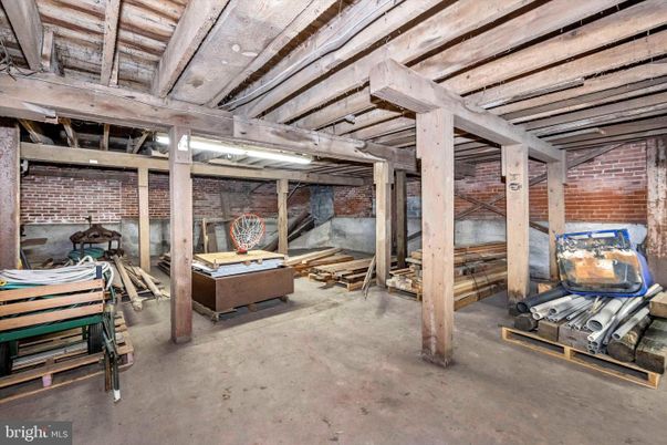 Fitness Equipment, Interior, Stone Walls, Wooden Beams