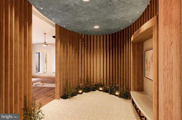Interior, Recessed Lighting, Wood Texture Flooring, Wooden Walls