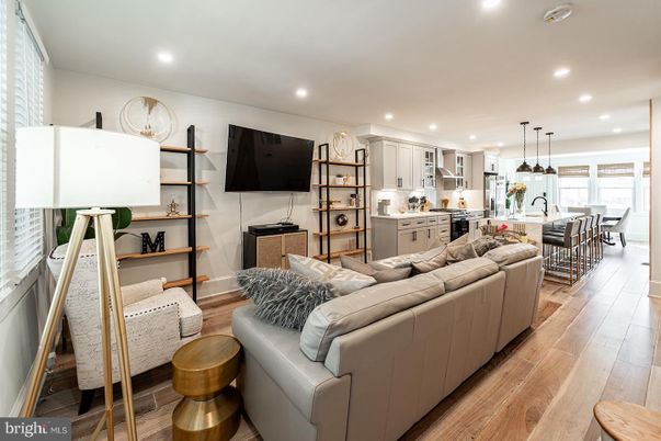 Dining room, Interior, Kitchen, Living room, Pendant Lights, Recessed Lighting, Wood Texture Flooring
