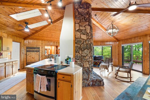 Interior, Kitchen, Pendant Lights, Wooden Beams, Wooden Ceilings, Wood Texture Flooring, Wooden Walls