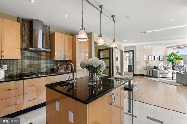 Interior, Kitchen, Living room, Pendant Lights, Recessed Lighting, Stainless Steel Appliances, Wood Texture Flooring