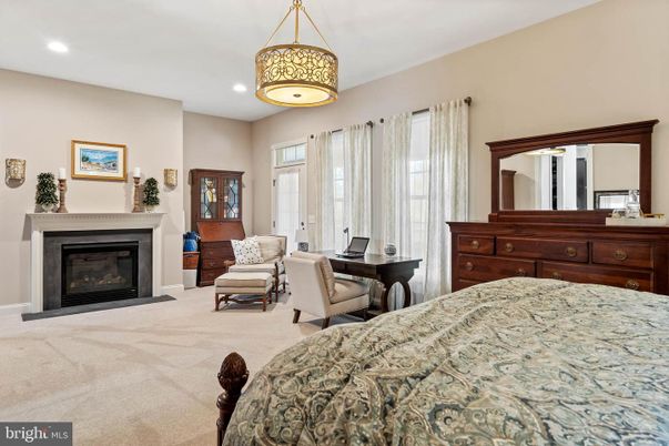 Bedroom, Fireplace, Interior, Piano, Recessed Lighting
