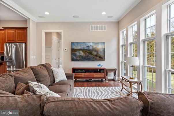 Interior, Kitchen, Living room, Recessed Lighting, Stainless Steel Appliances, Wood Texture Flooring
