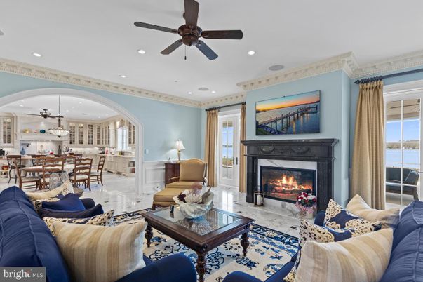 Dining room, Fireplace, Interior, Kitchen, Living room, Pendant Lights, Recessed Lighting